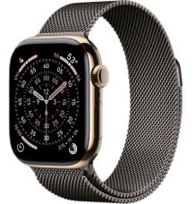 Apple Watch Series 11, 42 mm, Gold Titanium GPS+Cellular, Slate Milanese Loop 